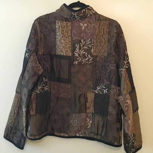 VTG Textured Floral Quilted Kimono blazer, embroidered - Picture 7 of 11